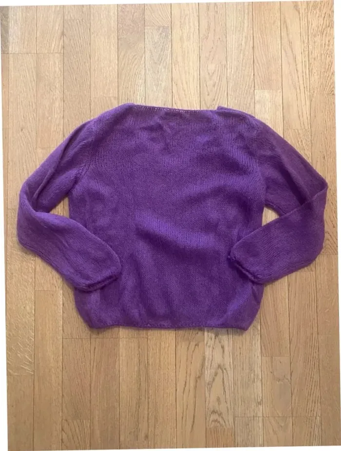 Pull en baby alpaga violet Andromede taille M - photo numéro 5