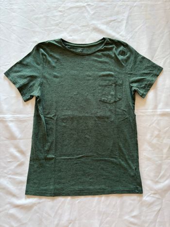 T-shirt uni vert foncé/kaki - H&M Basic - 16 ans/176 cm