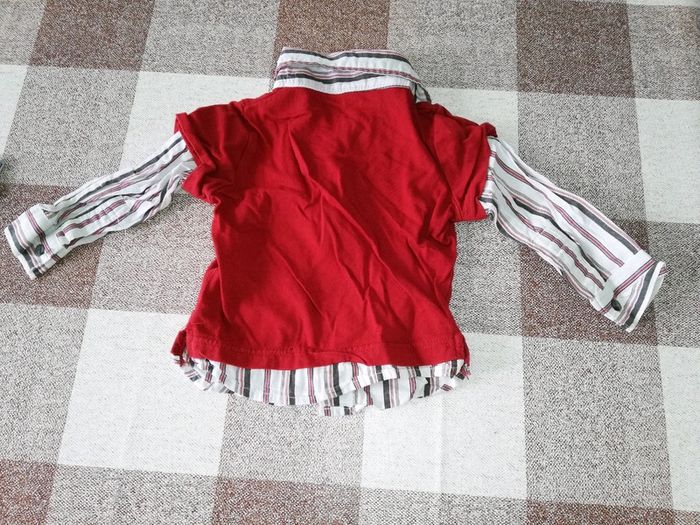 Tee shirt 12 mois rouge manches longues petit bolide - photo numéro 4