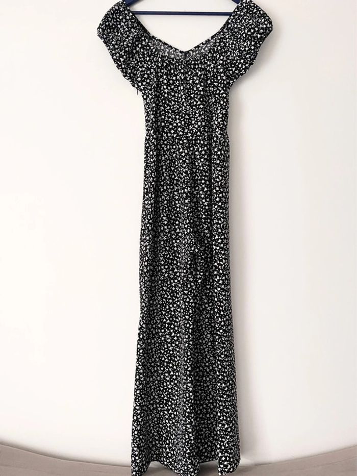 Magnifique combinaison longue noire et blanche Kiabi taille 34 avec petites manches ballon - photo numéro 5