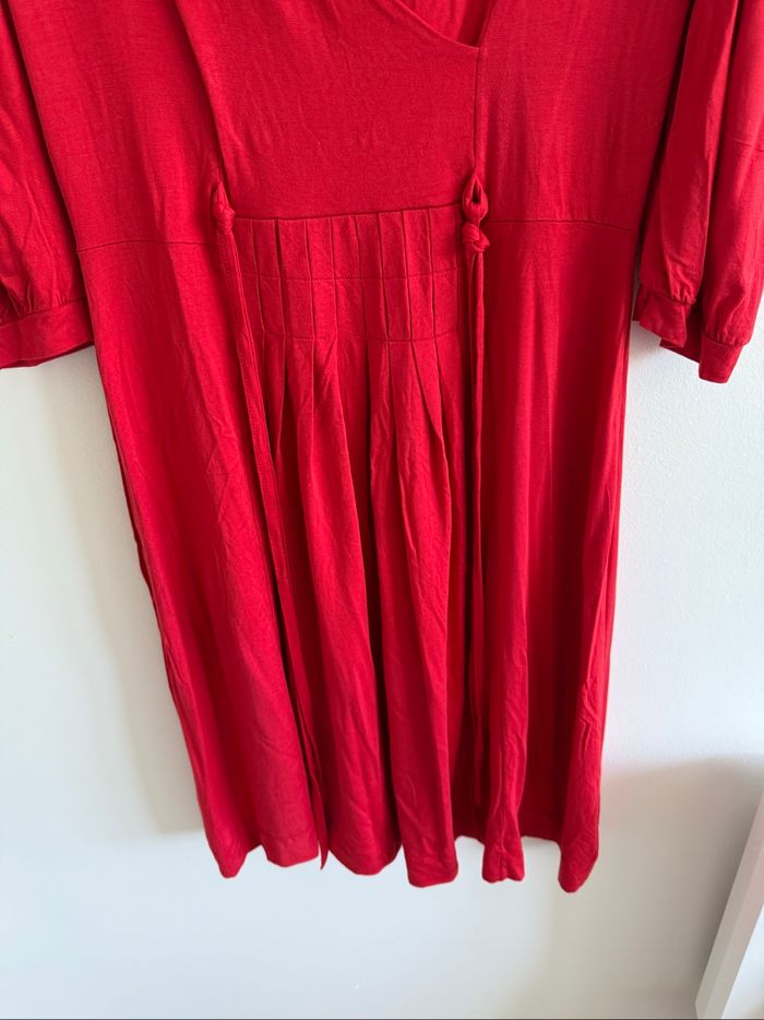 Robe ample manches 3/4 rouge Zara taille 40 L - photo numéro 2
