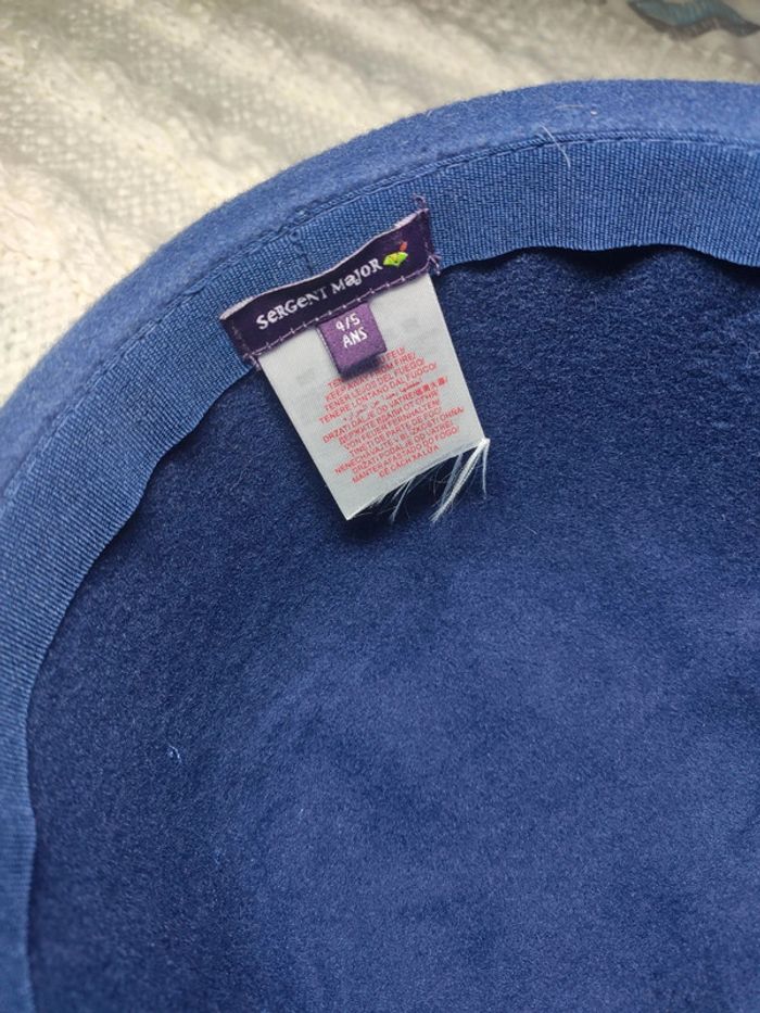 Chapeau melon bleu marine sergent major 4/5 ans - photo numéro 3