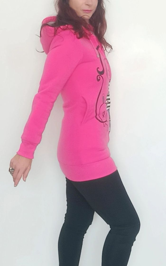 Sweat à capuche long rose taille 36 ou ado - photo numéro 7