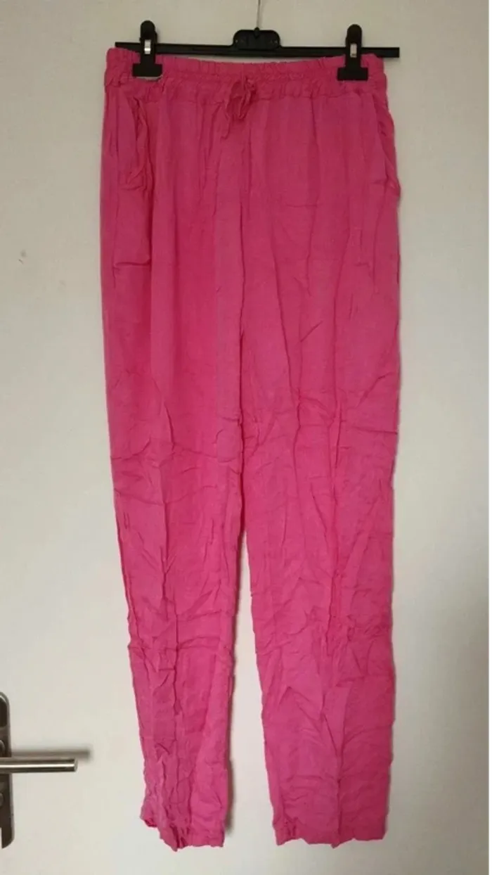 Pantalon de plage été rose taille l - photo numéro 2