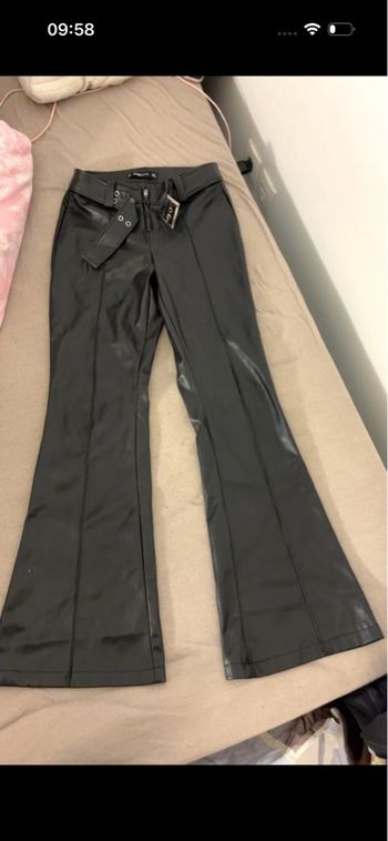 Pentalon noir cuir 