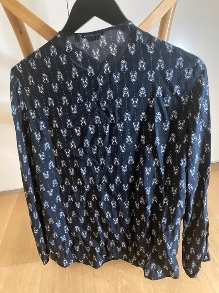 Massimo Dutti chemisier bleu marine motif - photo numéro 2