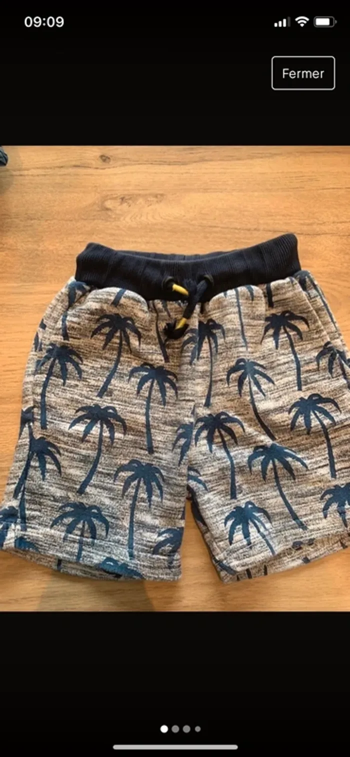 Short palmier taille 3/4 ans