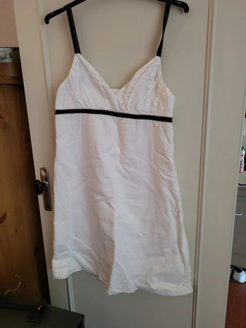 Robe blanche en lin Camaïeu