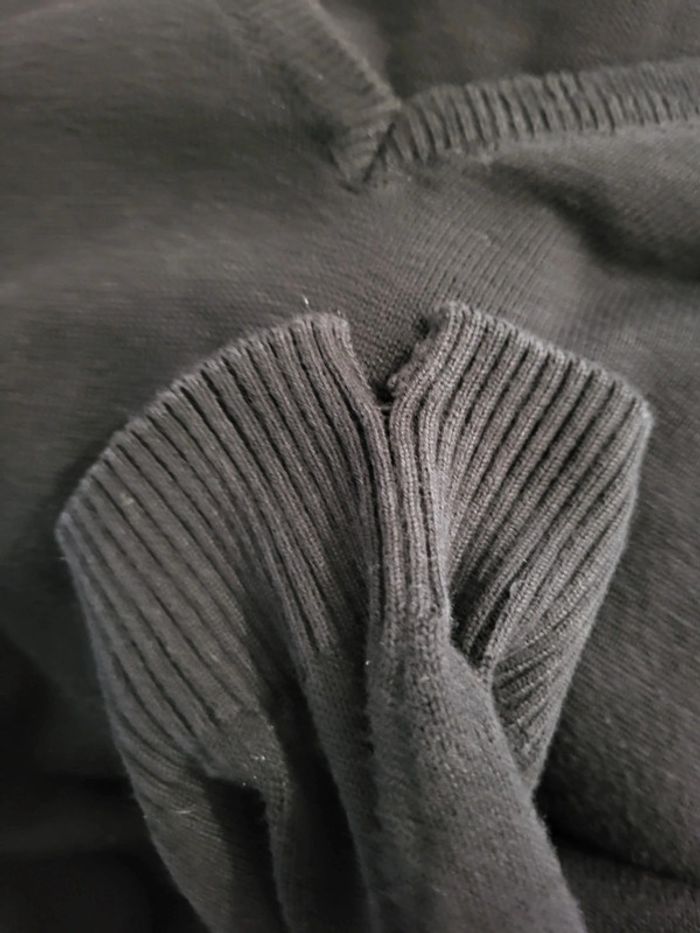 Pull fin OKW noir 100% coton col V - XL - photo numéro 7