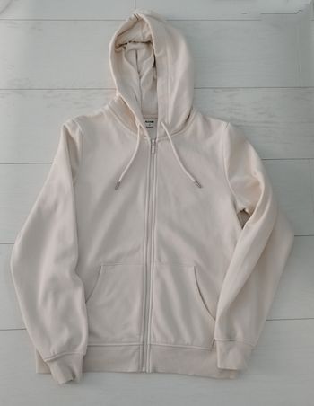 Gilet zippé à capuche crème