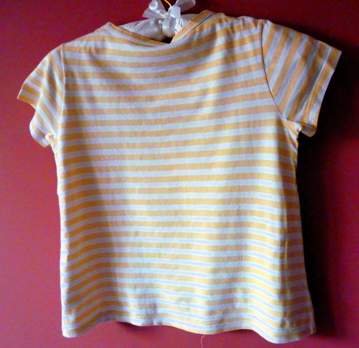 T-shirt Fille Petit Bateau 10 ans marinière TBE Manche courte - photo numéro 3