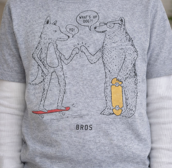 T‑shirt manches longues GAP – Gris & Blanc – 6/7 ans