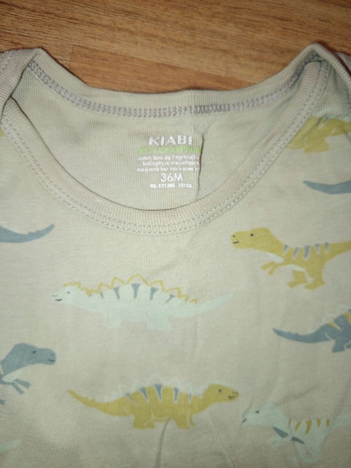 Body manches longues Kiabi beige dinosaure - photo numéro 3