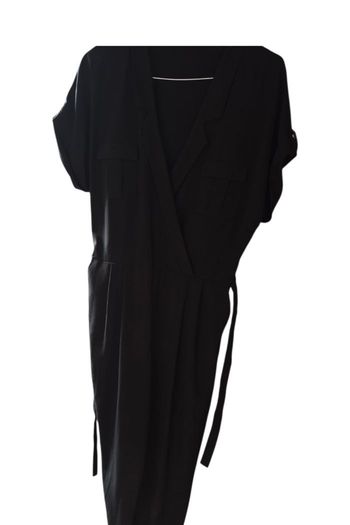 Combi-pantalon Noire Chic - Coupe Cache-Cœur & Style Cargo