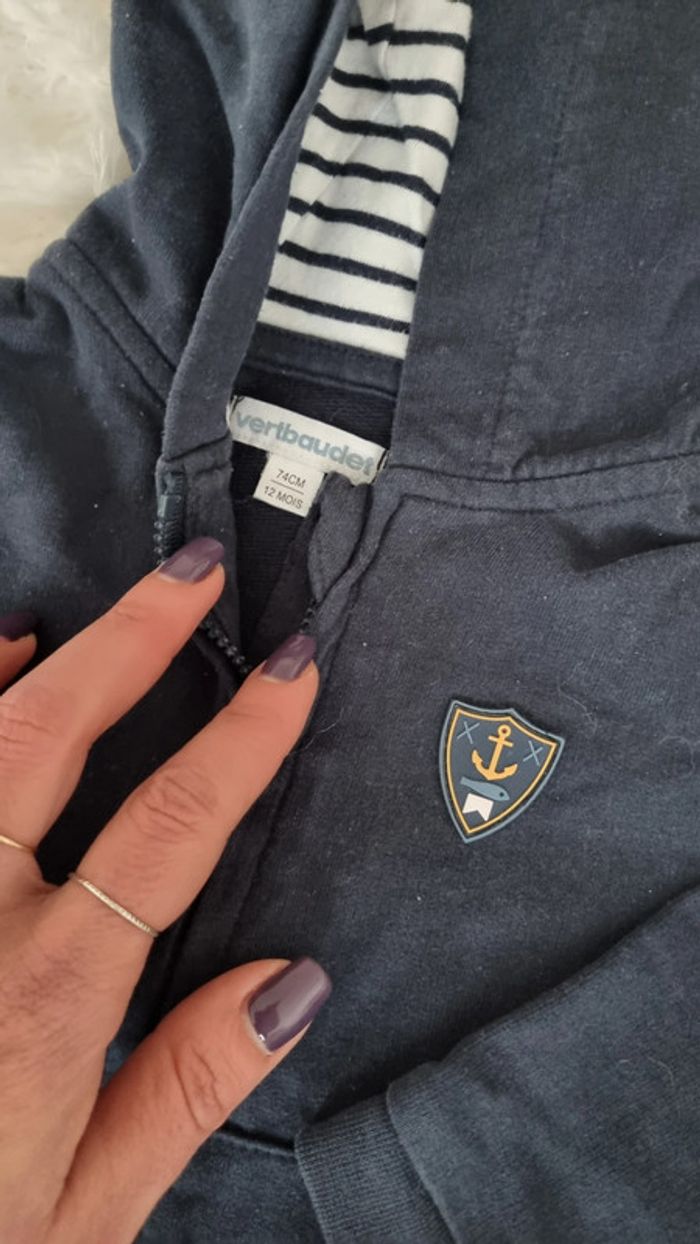 Ensemble veste sweat zippé et t-shirt manches longues Vertbaudet 12 mois - photo numéro 4