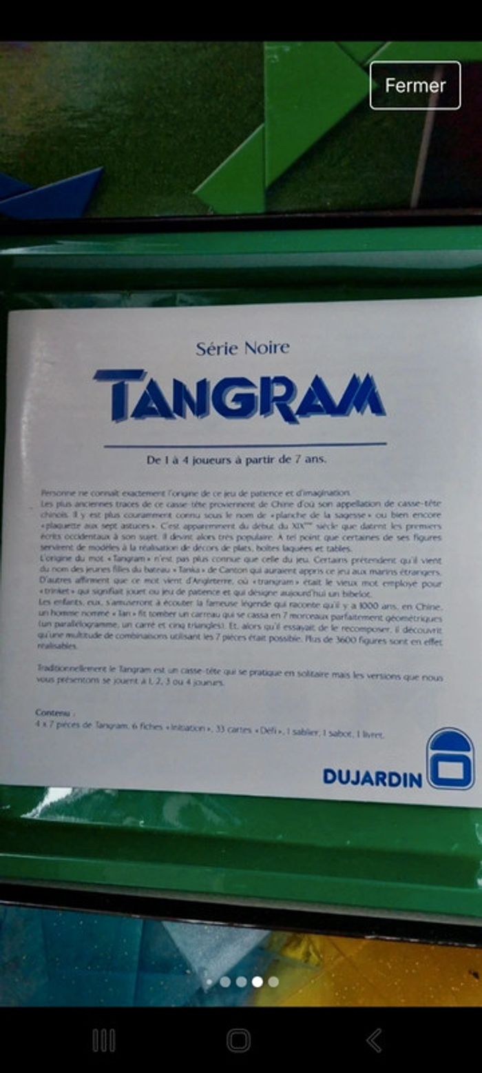 Jeu tangram casse tête chinois - photo numéro 7