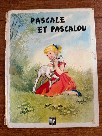 1959 Livre album ancien cartonné Pascale et Pascalou fille agneau éditions Bias Paris