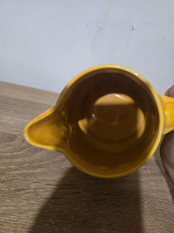 Ancien  Pichet Jaune Cruche Design Vintage Rétro Sarreguemines - photo numéro 4