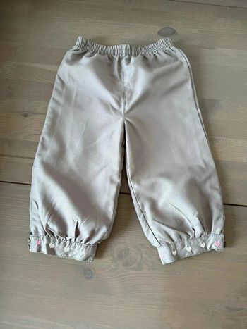 Pantalon Bébé Gris Foncé Motifs Cœurs - Taille 18 Mois - Très Bon État