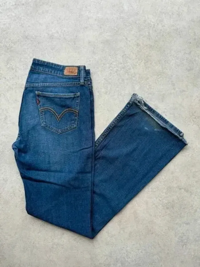 Jeans Levi's 518 W32 FR42 coupe patte d'eph évasé bleu Femme Women pan579b