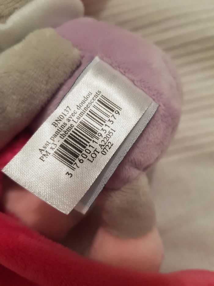 Doudou plat Ourson rose Pantins Babynat - photo numéro 3