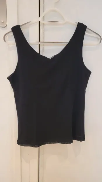 Débardeur noir bi-matière