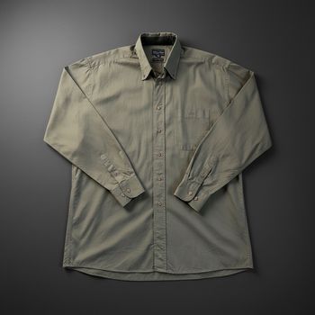Chemise Eden Park Rugline kaki - Double Retors - Col boutonné - Taille L