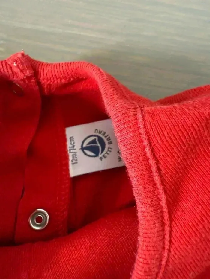 Adorable robe rouge pour bébé - Taille 12 mois - Petit Bateau - photo numéro 3