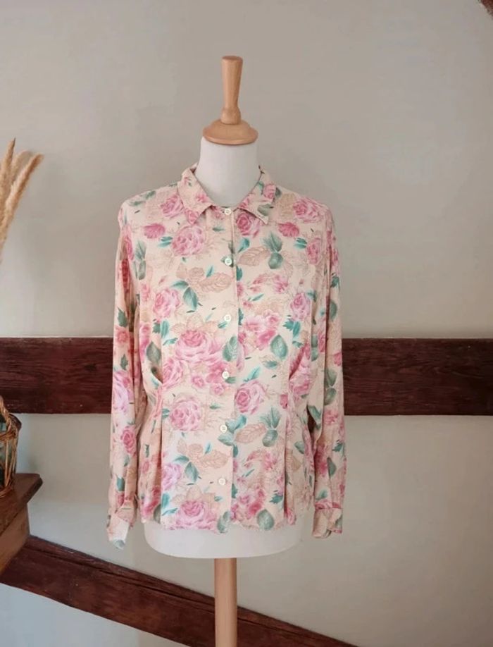 Chemisier fleuri à pinces viscose Pop 84 - photo numéro 4