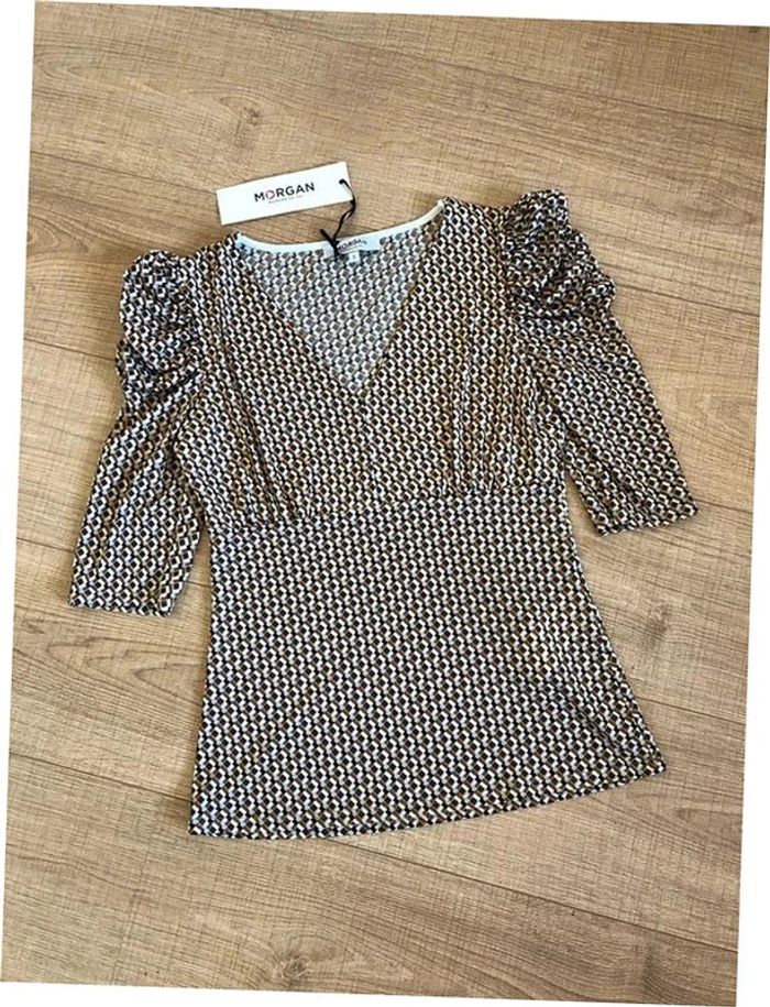Blouse imprimée neuve à manches courtes Morgan taille S (valeur 35€) - photo numéro 11
