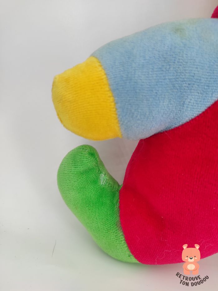 Peluche Clown Jaune rouge bleu vert - photo numéro 3