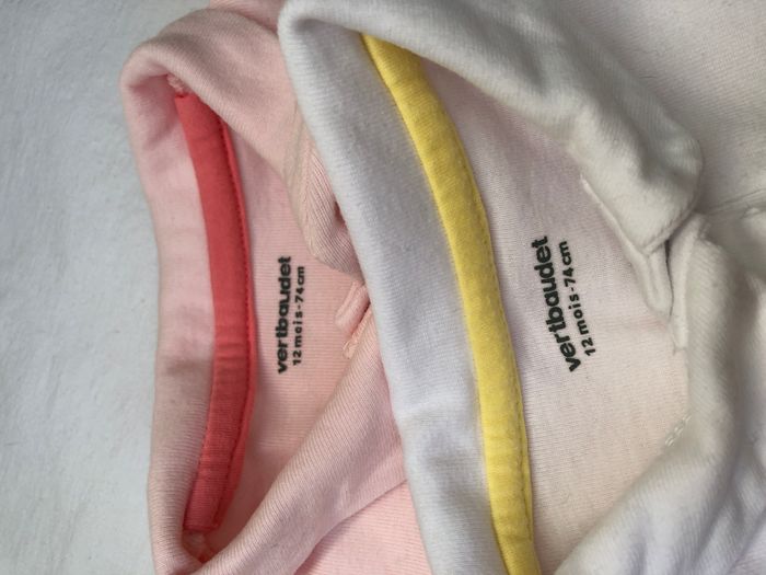 Lot de 2 bodies Vertbaudet 12 mois - photo numéro 2