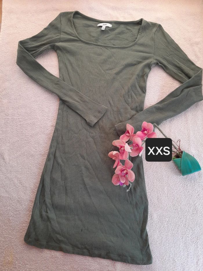 Robe manche longue kaki xxs la halle