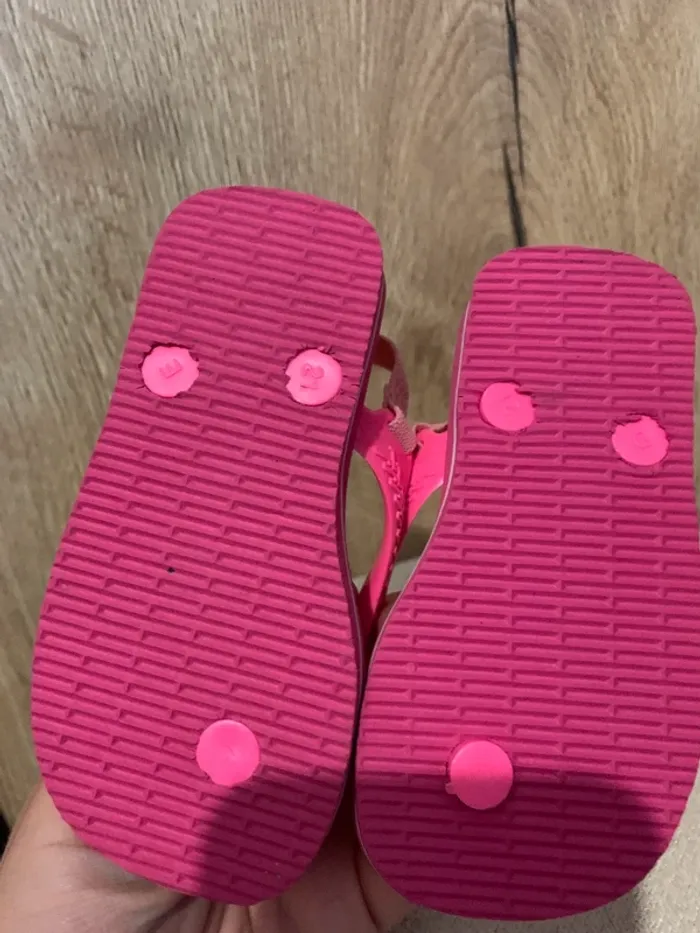Petites tongs bébé à élastiques havaianas rose 21 - photo numéro 3