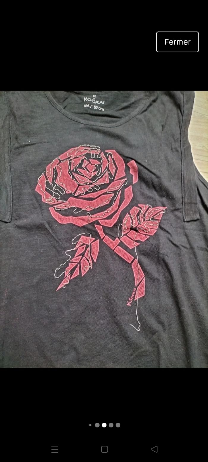 Haut sans manches et fleur Kookaï 12 ans - photo numéro 2