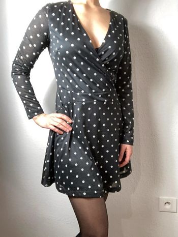 Robe noir manche longue mango taille s