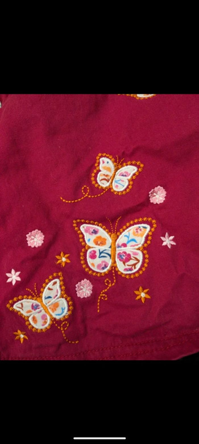 Lot robe salopettes jaune moutarde, rouge rose  12m - photo numéro 4