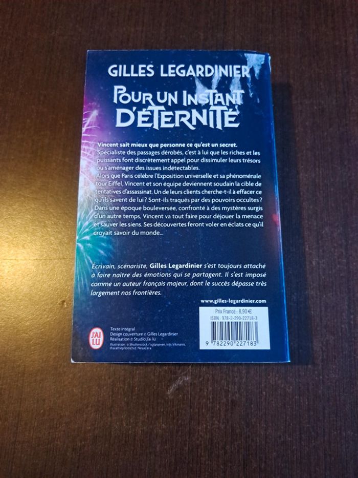 Livre Pour un instant d'éternité de Gilles Legardinier - photo numéro 2