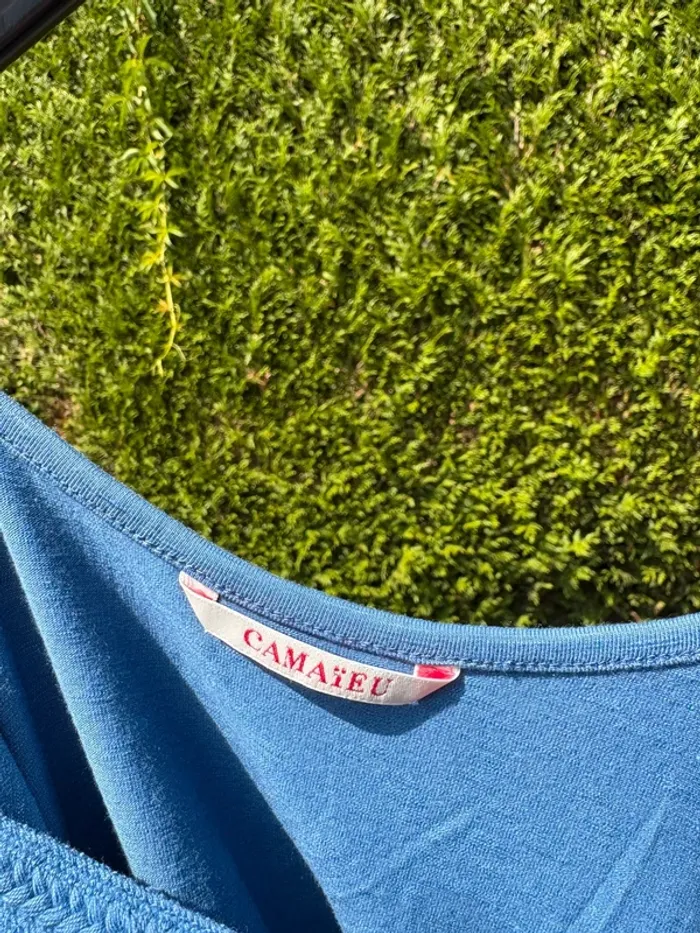 Robe à bretelles bleu marine avec ceinture – Marque Camaïeu - photo numéro 4