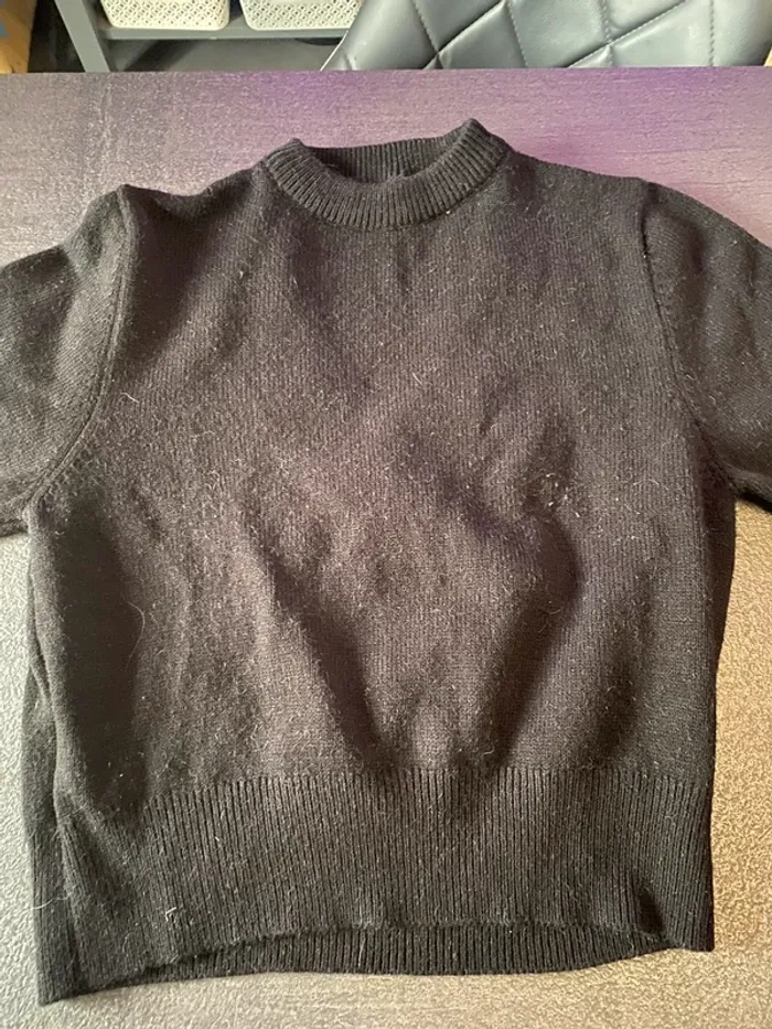 Pull dos nu noir femme taille m - photo numéro 4