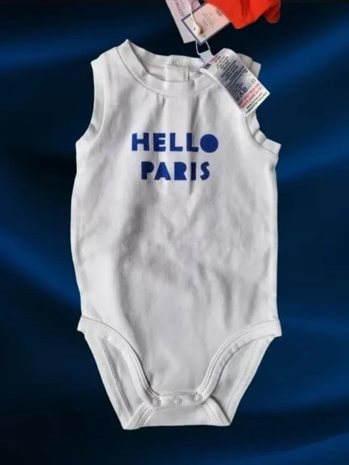 Lot de 2 bodys neufs Jacadi Paris blanc et orange 6 mois - photo numéro 4