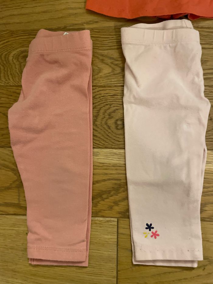 Lot tee shirts manches longues leggings 9 mois - photo numéro 2