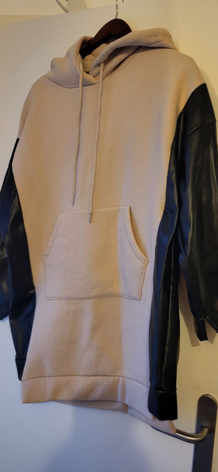 Sweat bimatiaire simili cuir - photo numéro 3