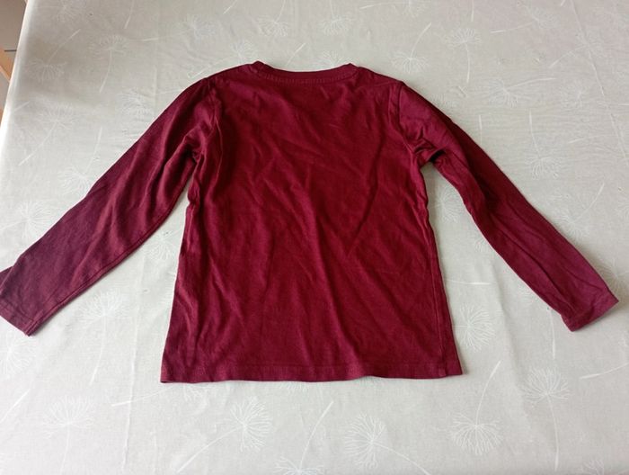 Tee shirt bordeaux manches longues 5 ans Verbaudet neuf - photo numéro 2