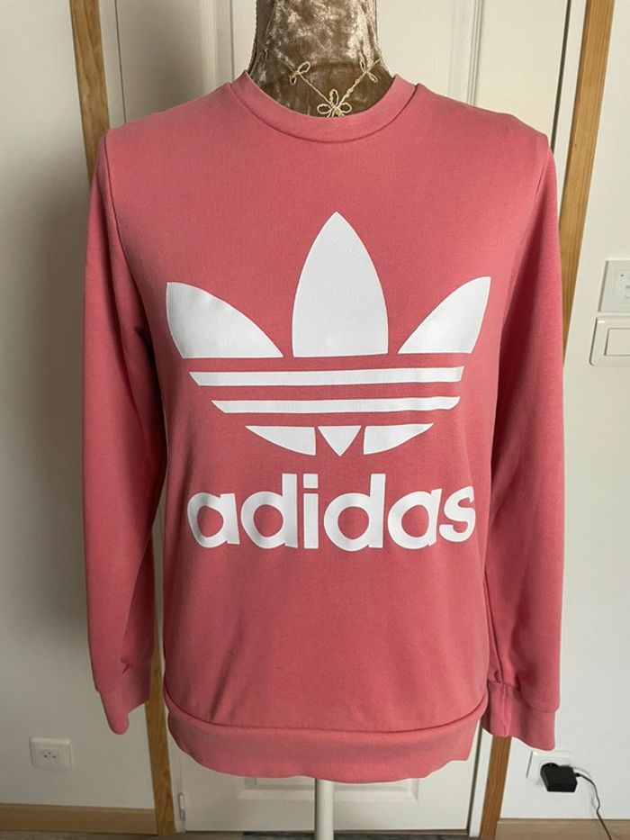 Sweat Adidas Originals Femme – Taille 164 XS – Coloris saumon – Parfait état