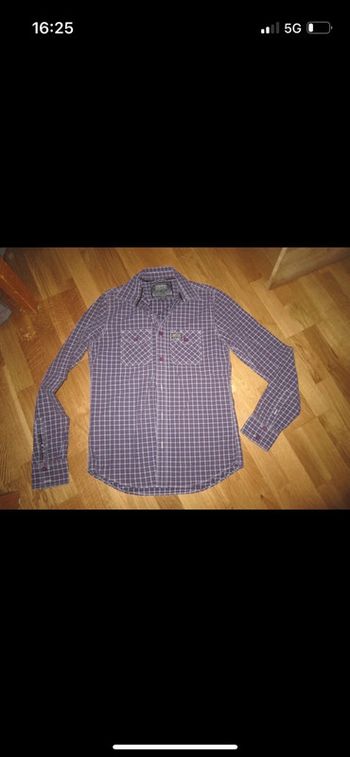 Belle chemise à carreaux bleu mauve superdry très bon état L
