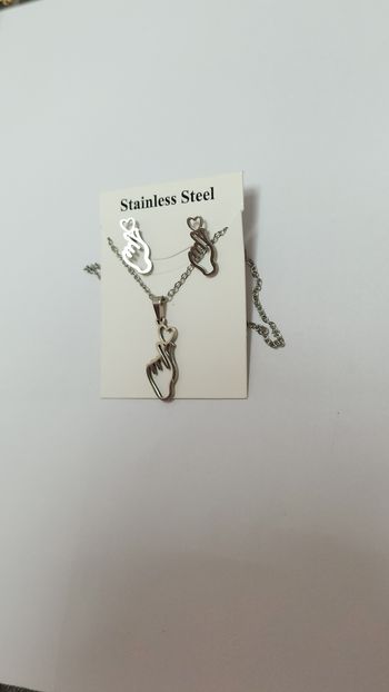 Parure bijoux collier avec boucles d'oreilles neuf 