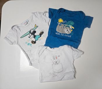 Lot de 3 bodies taille 6 mois