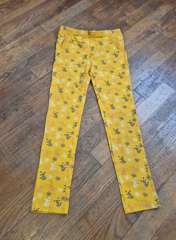 Jegging fille jaune fleurie tissaia taille 10ans