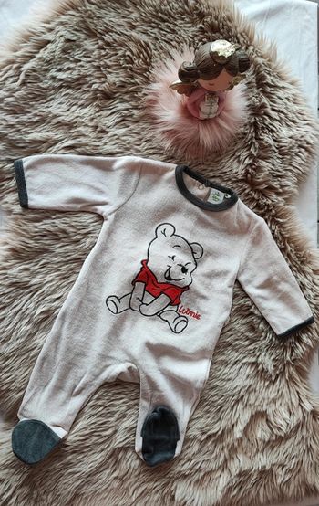 Pyjama chaud écru gris Winnie l'ourson 3 mois